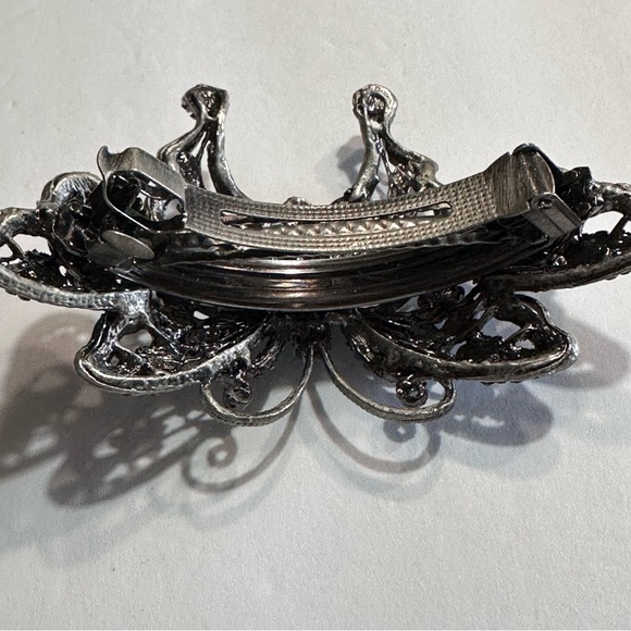 Large Vintage Butterfly Rhinestone Covered Hair Accessory Clip Sparkling 5” L - Picture 10 of 13